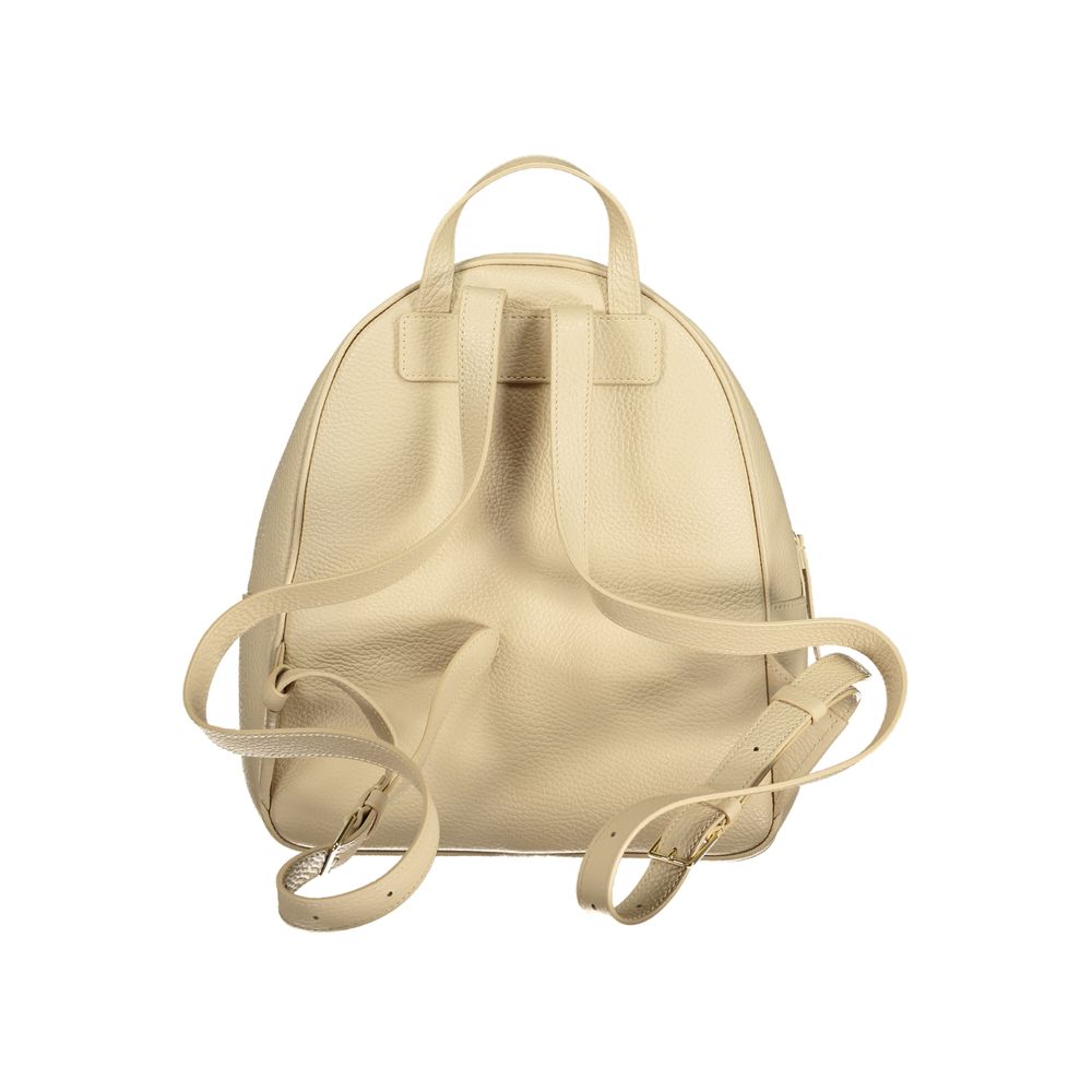 Coccinelle Beige Leather Womens Backpack Coccinelle