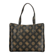 Guess Jeans Brown Polyurethane Women's Bag with Dual Handles and Spacious Compartments