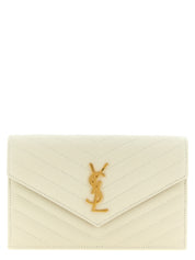 Saint Laurent White Calfskin Clutch Bag