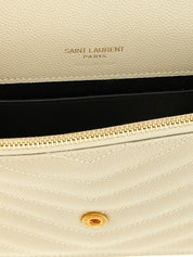 Saint Laurent White Calfskin Clutch Bag