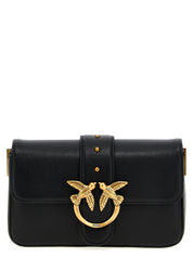PINKO Black Calfskin Shoulder Bag