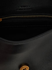 PINKO Black Calfskin Shoulder Bag