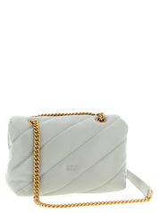 PINKO Gray Lamb Fur Crossbody Bag