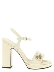 Gucci White Calfskin High Heel Pumps