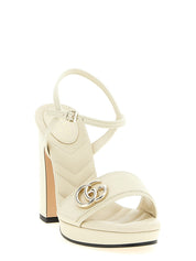 Gucci White Calfskin High Heel Pumps