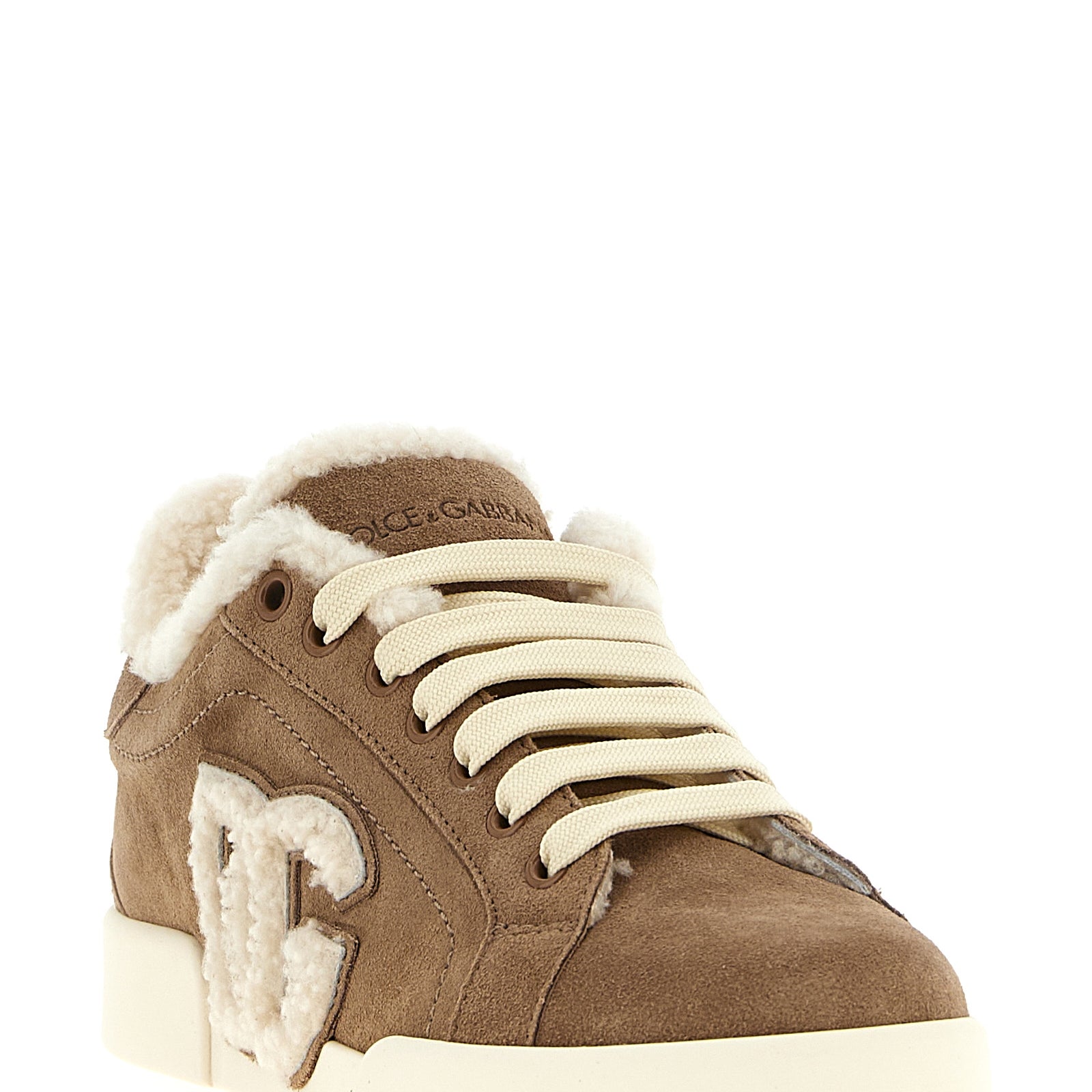 Dolce & Gabbana Brown Lambskin Sneakers Dolce & Gabbana