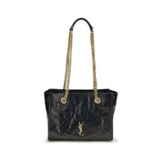 Saint Laurent Black Calf Leather Bos Taurus Shoulder Bag