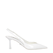Décolleté Prada in pelle bianca con tacco alto