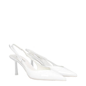 Décolleté Prada in pelle bianca con tacco alto