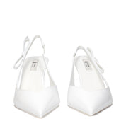 Décolleté Prada in pelle bianca con tacco alto