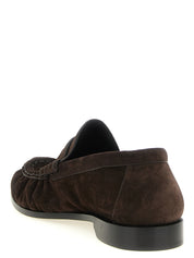 Saint Laurent Brown Calfskin Slip-On Loafers