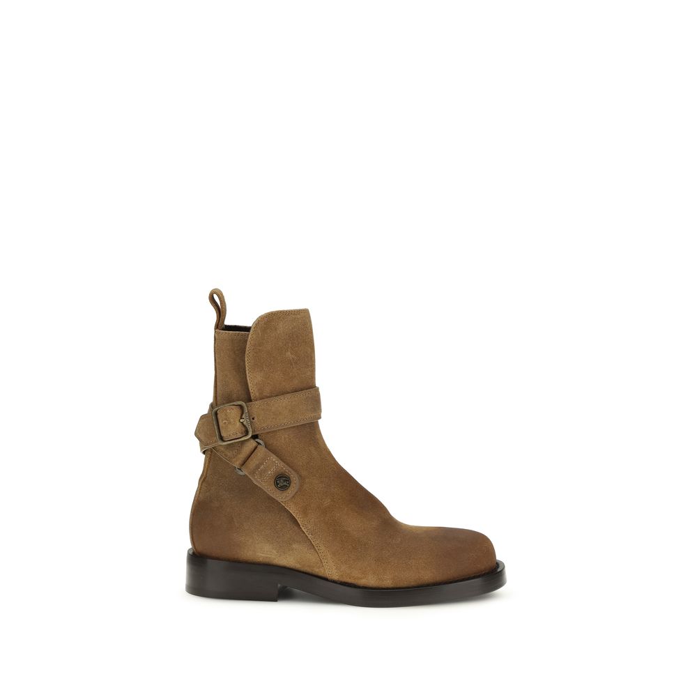 Burberry Brown Calf Leather Bos Taurus Lace-Up Boots Burberry