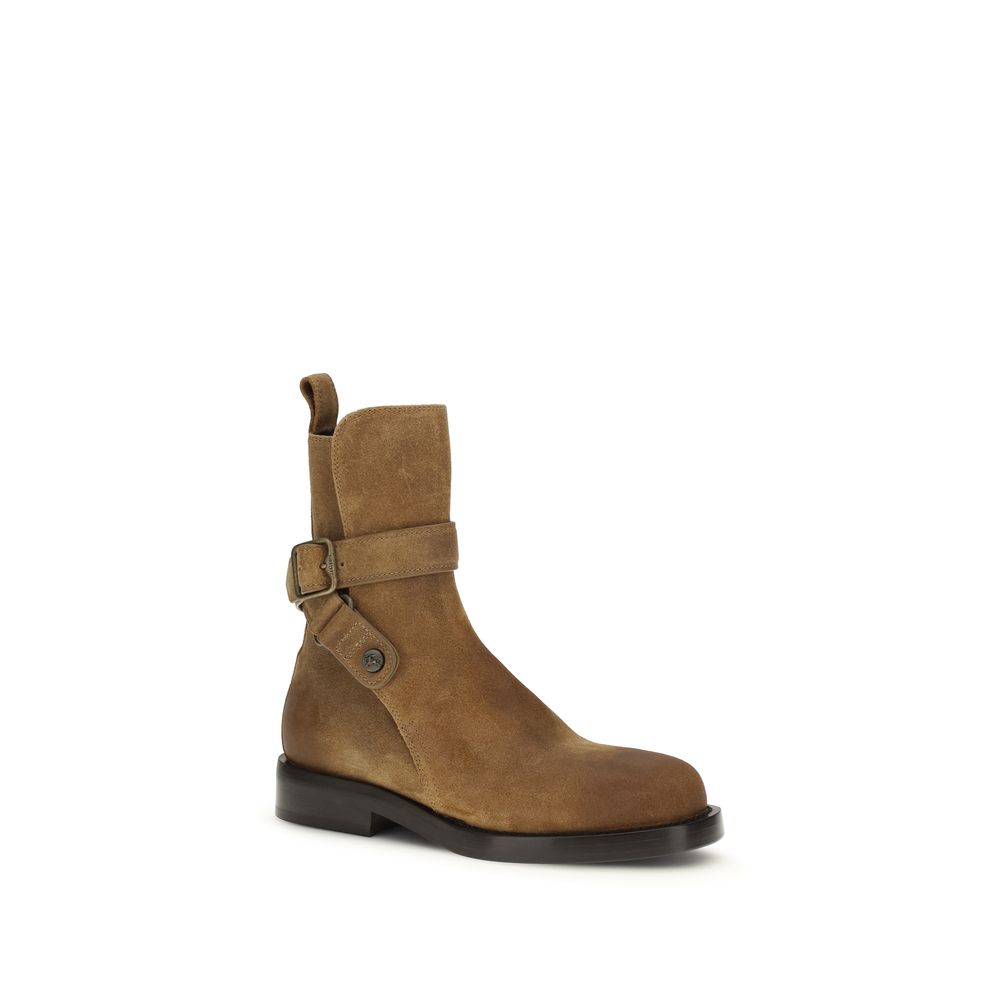Burberry Brown Calf Leather Bos Taurus Lace-Up Boots Burberry
