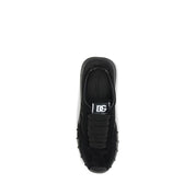 Dolce & Gabbana Black Calf Leather Bos Taurus Athletic Sneakers