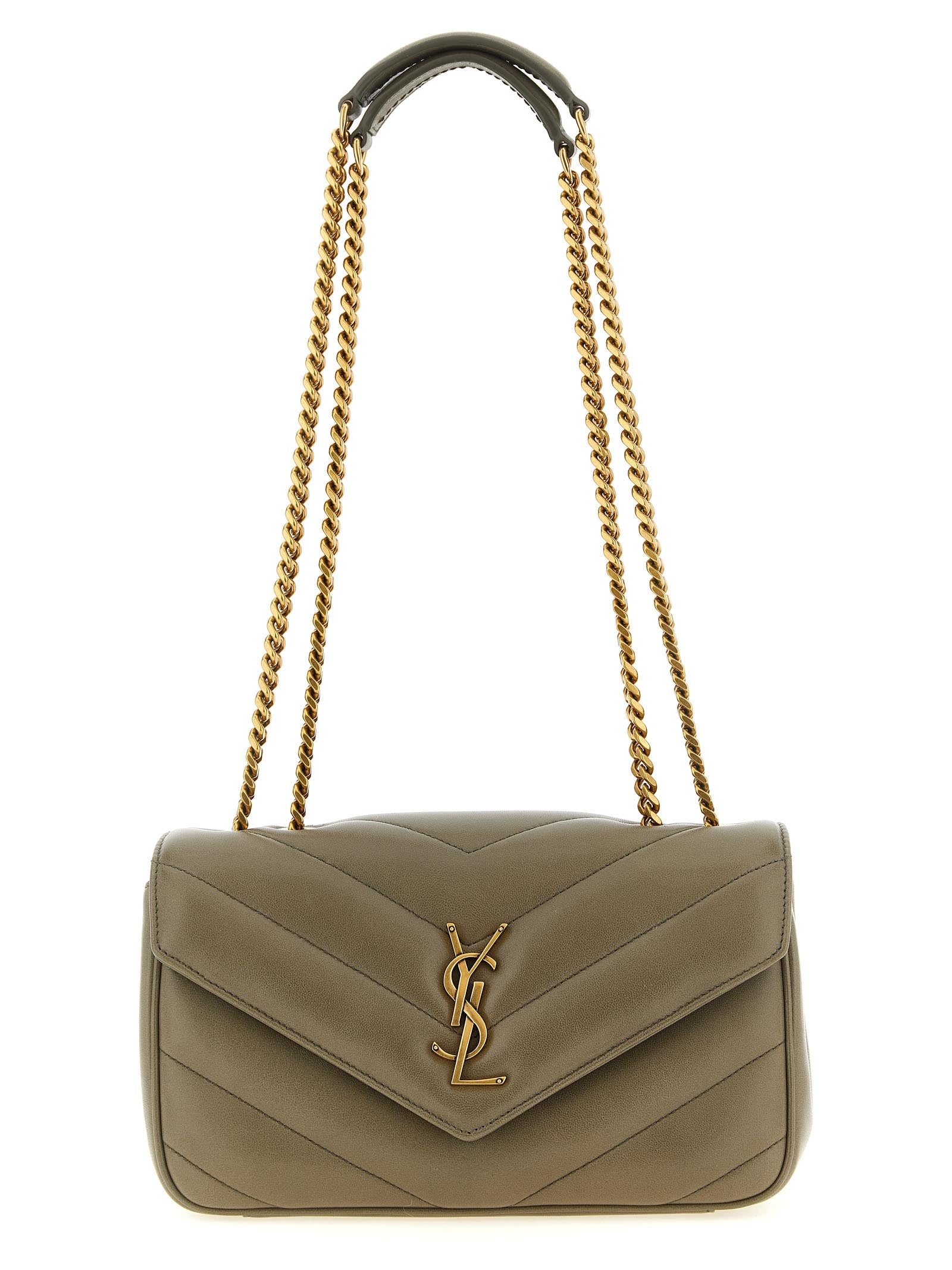 Saint Laurent Bicolor Lamb Leather Shoulder Bag