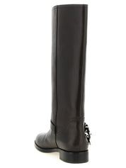 PINKO Black Cowhide Over The Knee