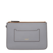 Burberry Gray Leather Clutch Bag