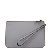 Burberry Gray Leather Clutch Bag