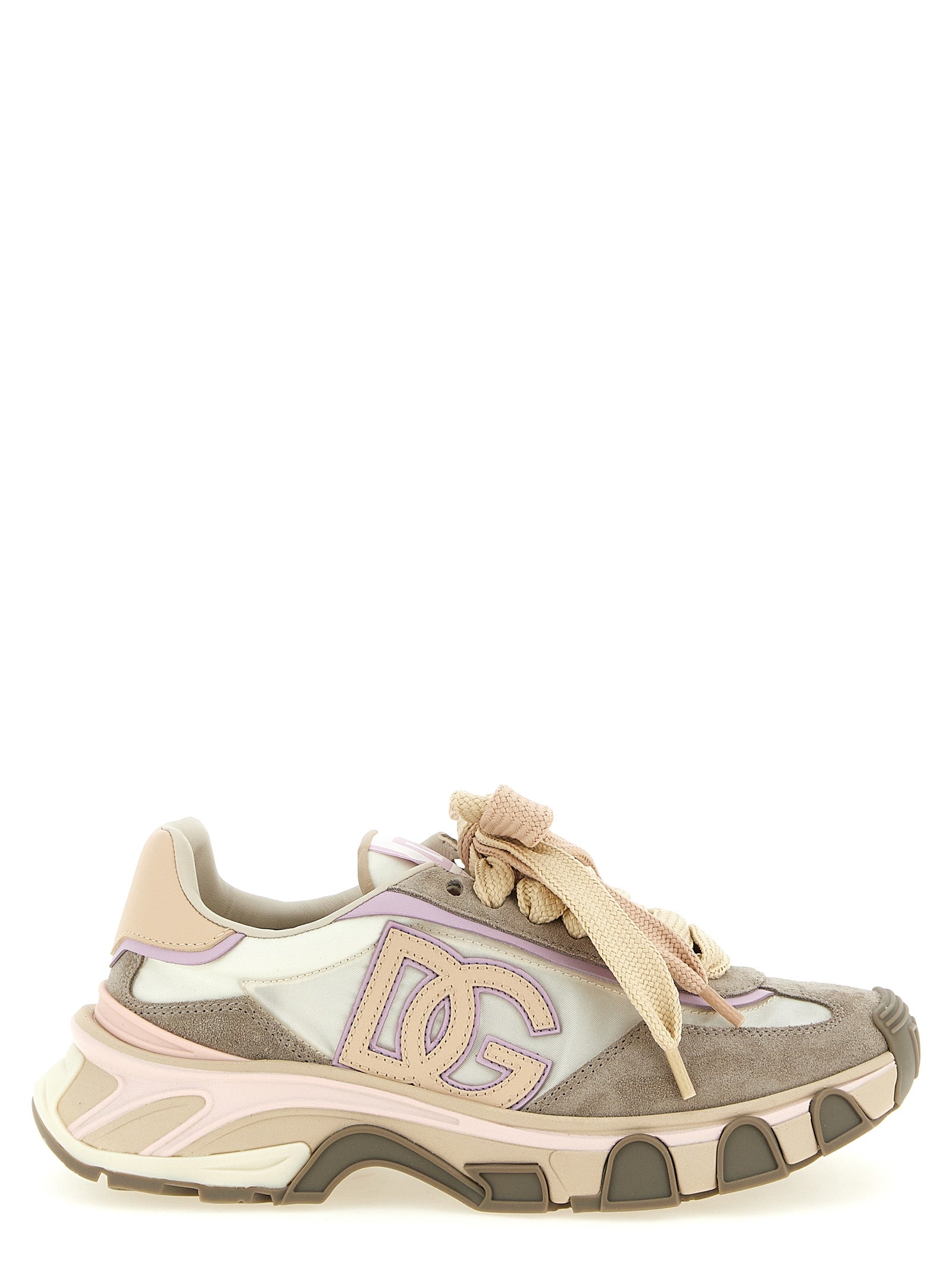 Dolce & Gabbana Beige Calfskin Athletic Sneakers