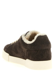 Dolce & Gabbana Brown Calfskin Low Top Sneakers