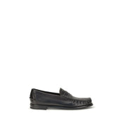Prada Black Calf Leather Bos Taurus Slip-On Loafers