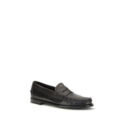 Prada Black Calf Leather Bos Taurus Slip-On Loafers