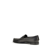 Prada Black Calf Leather Bos Taurus Slip-On Loafers