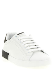 Dolce & Gabbana White Calfskin Low Top Sneakers