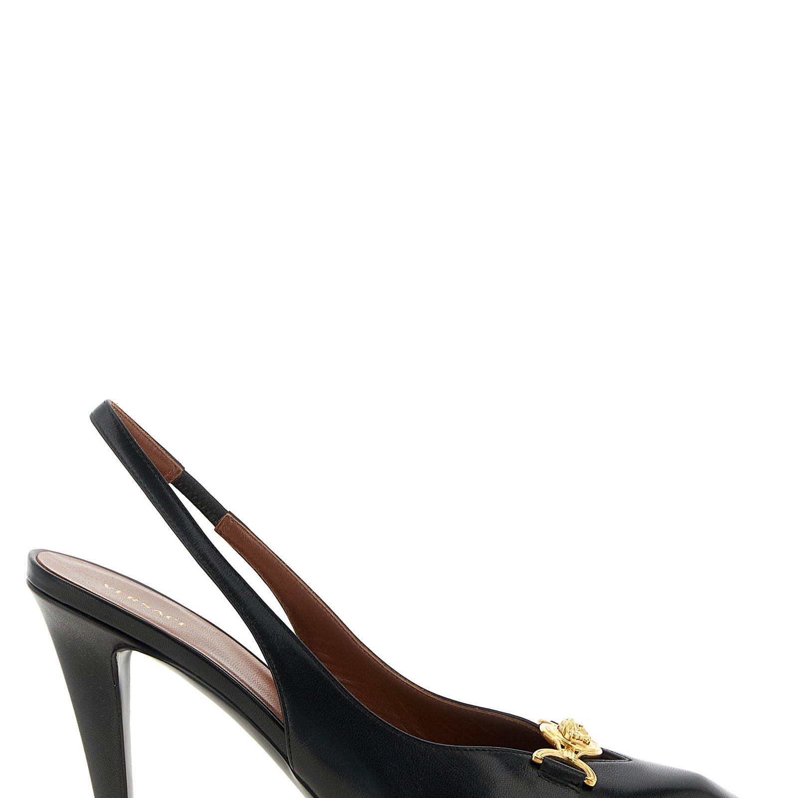 Versace Black Lamb Leather High Heel Pumps Versace