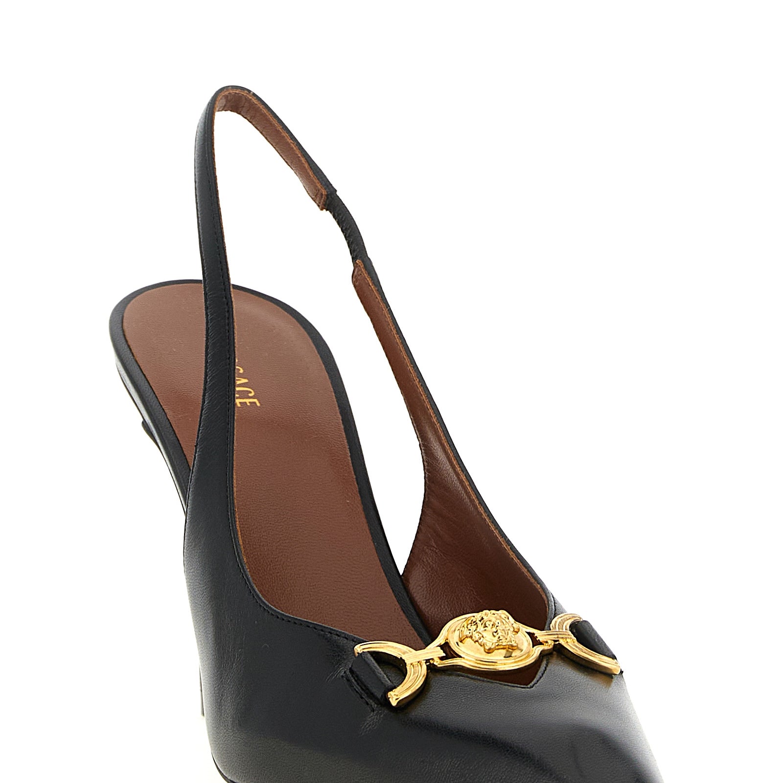 Versace Black Lamb Leather High Heel Pumps Versace