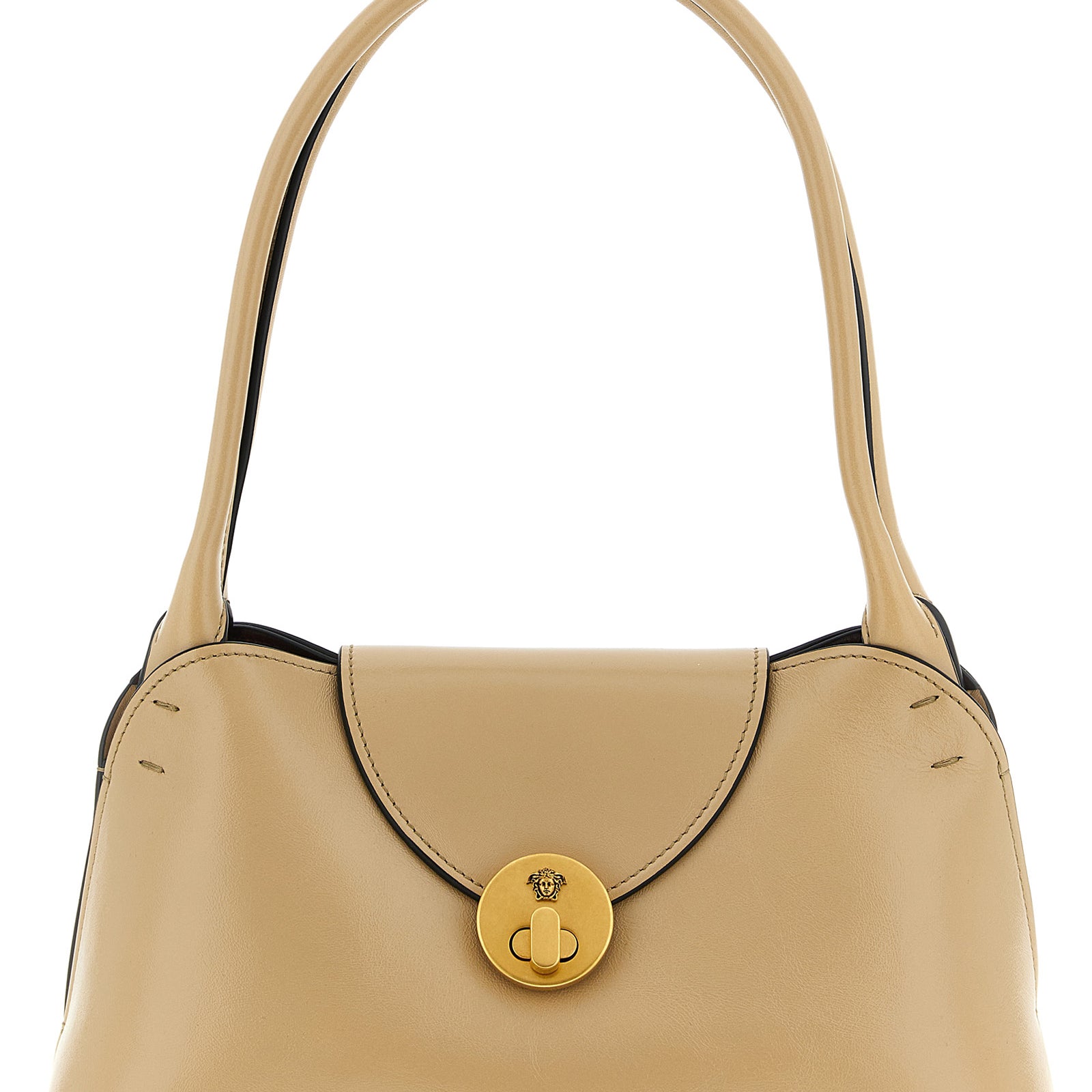 Versace Beige Calfskin Shoulder Bag Versace
