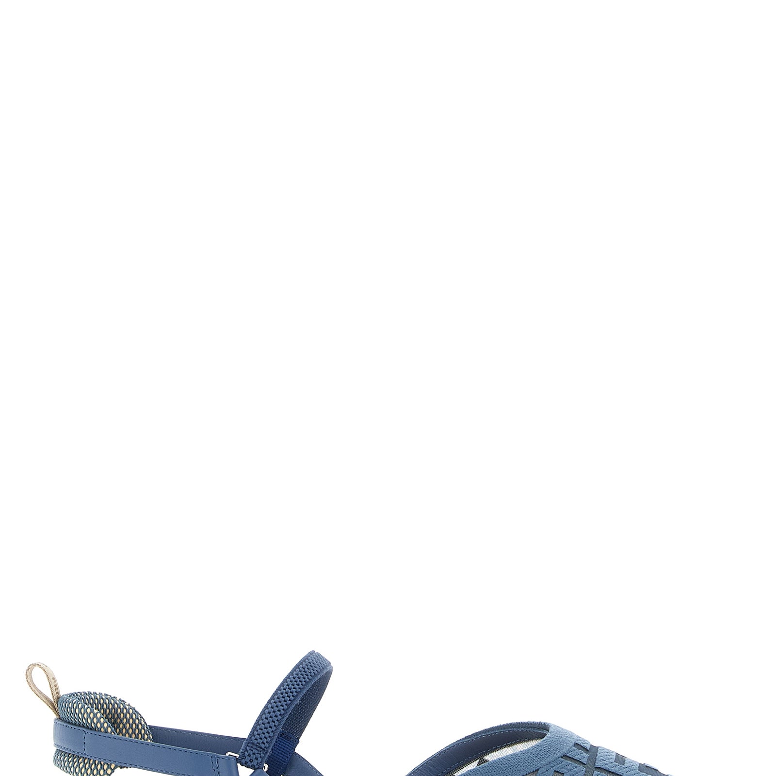 Fendi Blue Polyamide Flat Sandals Fendi