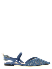 Fendi Blue Polyamide Flat Sandals