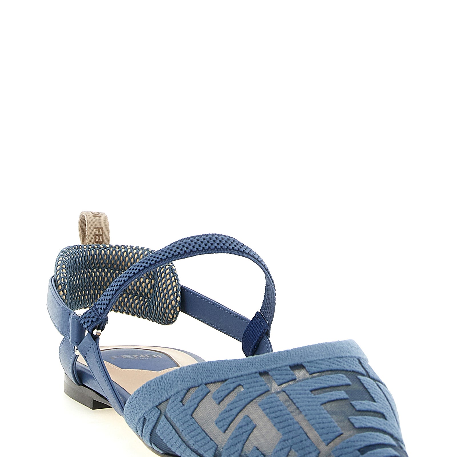 Fendi Blue Polyamide Flat Sandals Fendi