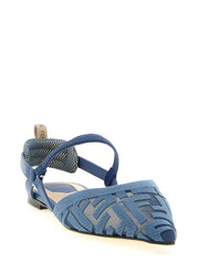 Fendi Blue Polyamide Flat Sandals