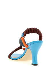 Fendi Multicolor Viscose Strap-On Sandals