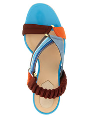 Fendi Multicolor Viscose Strap-On Sandals