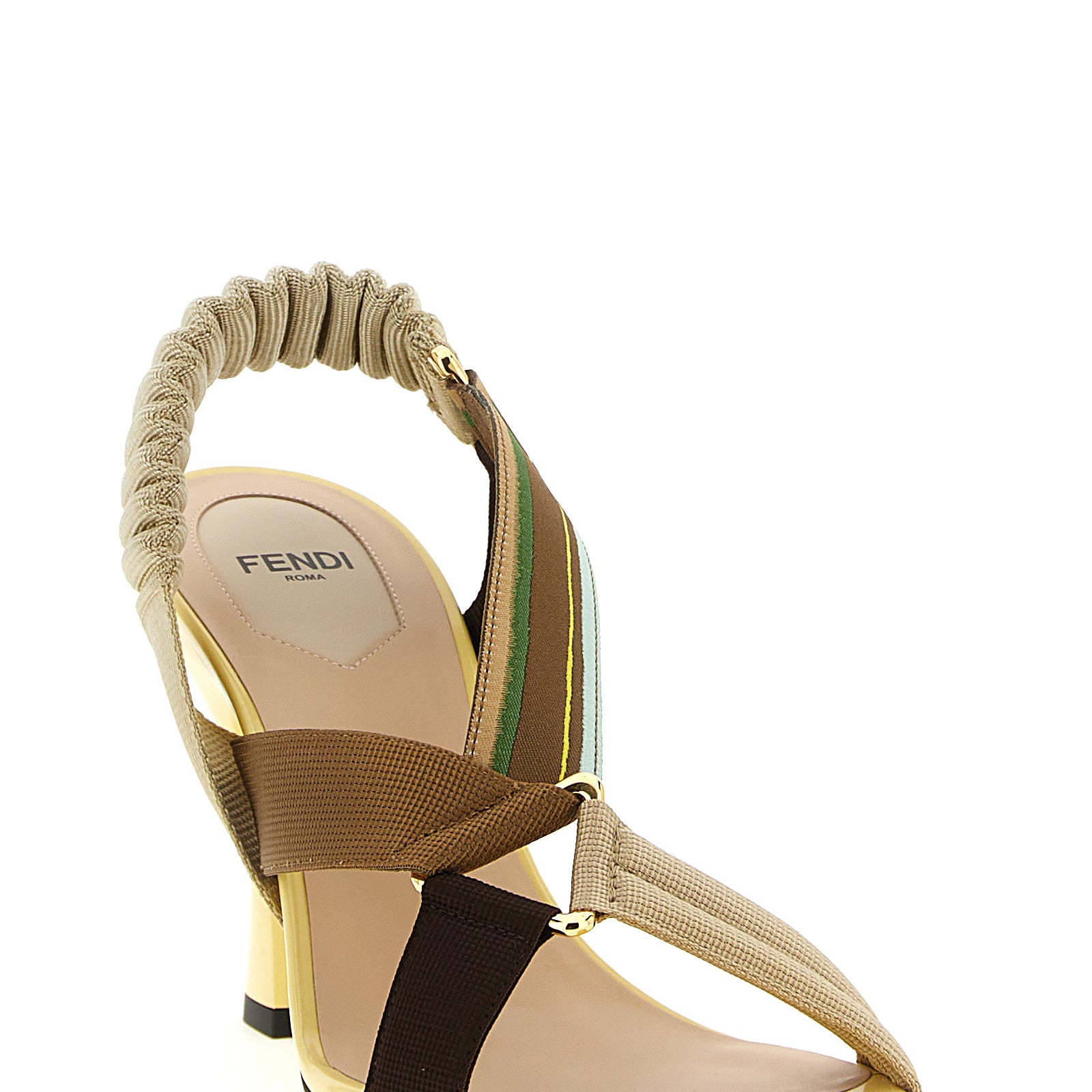 Fendi Multicolor Viscose Mid Heel Pumps Fendi