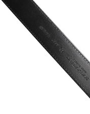 Dolce & Gabbana Black Calf Leather Classic Silver Buckle Belt Dolce & Gabbana