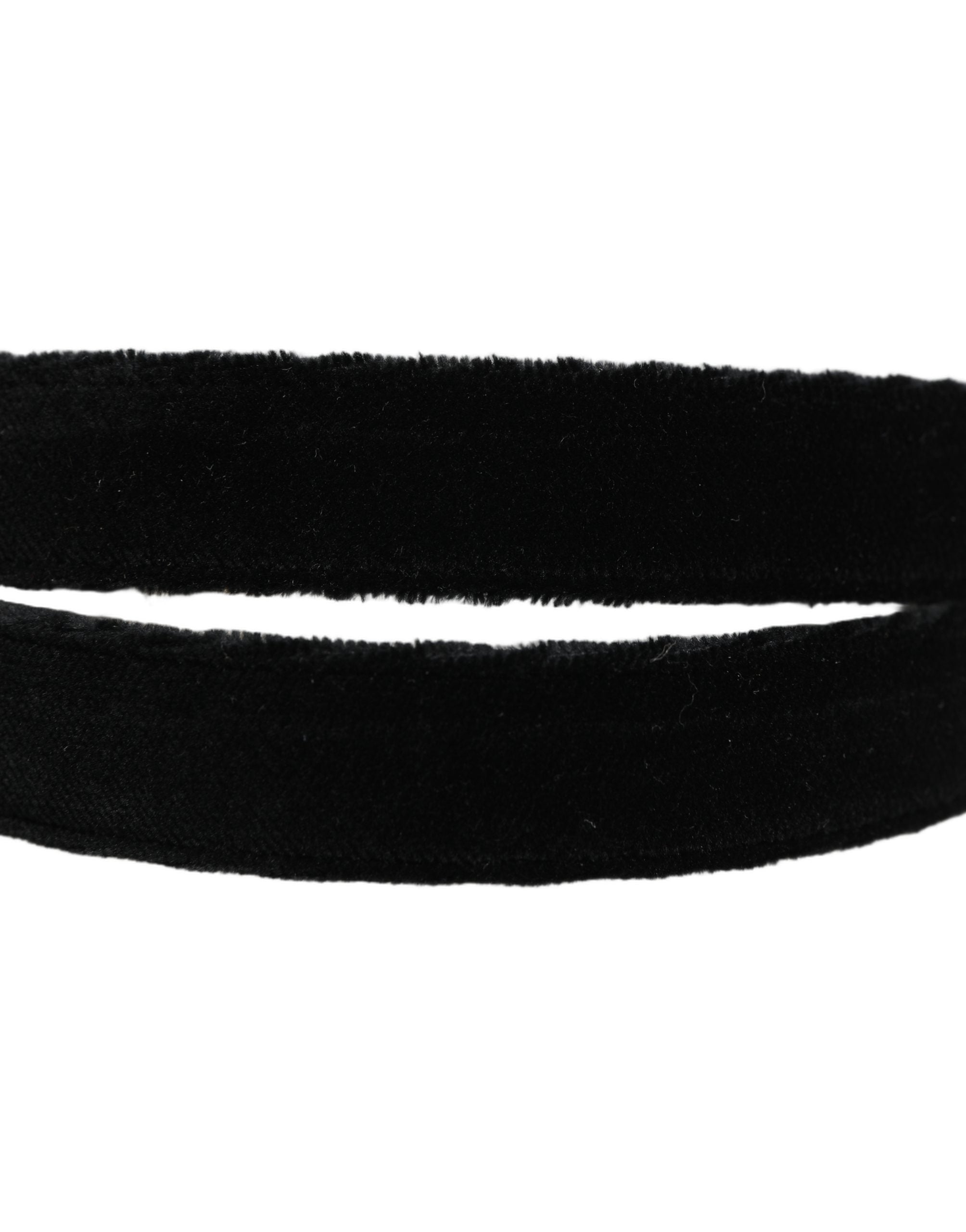 Dolce & Gabbana Men Black Velvet Gold Tone Metal Buckle Belt Dolce & Gabbana