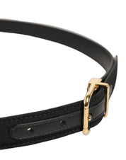 Dolce & Gabbana Black Canvas Leather Gold Metal Buckle Belt Dolce & Gabbana