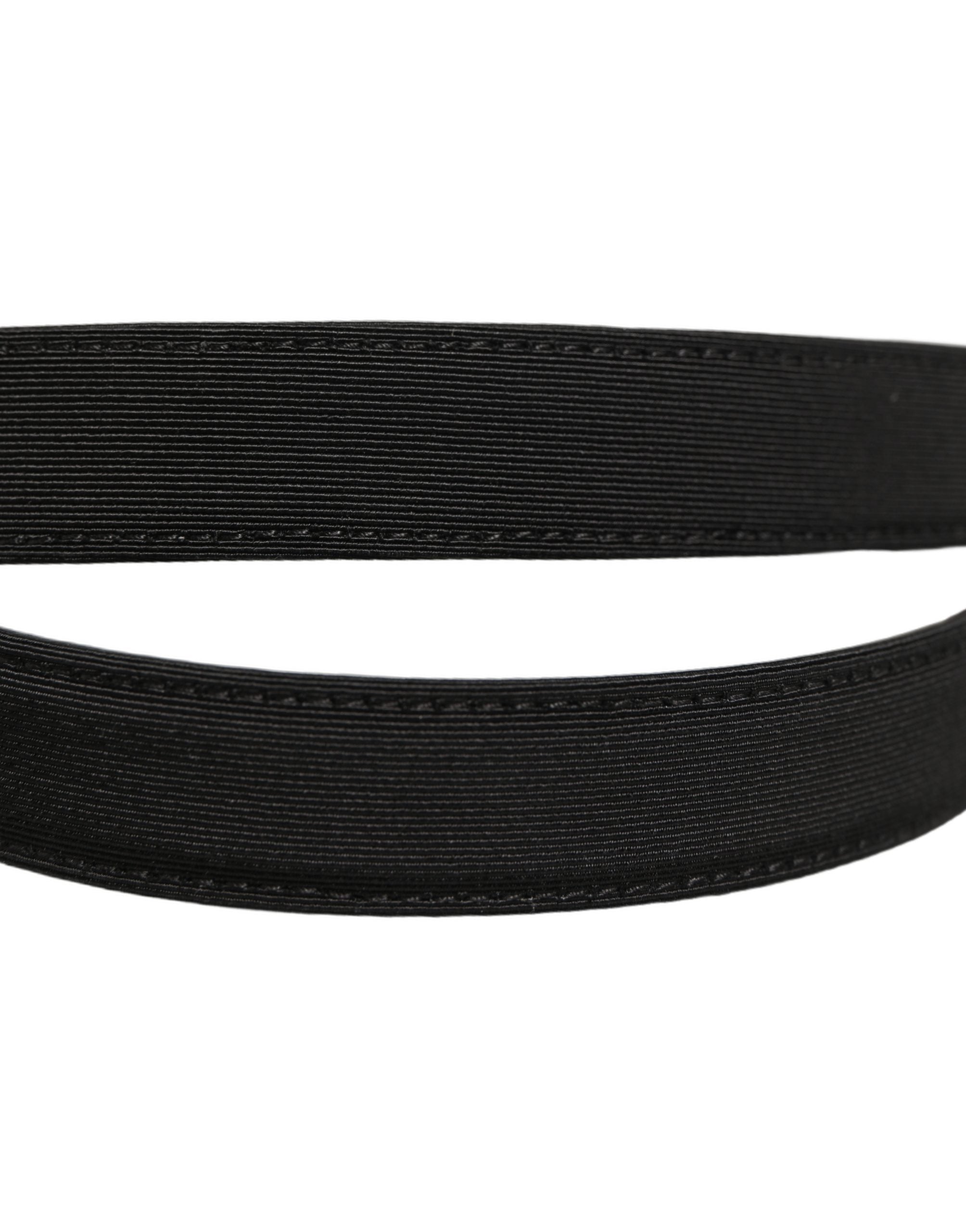 Dolce & Gabbana Black Canvas Leather Gold Metal Buckle Belt Dolce & Gabbana
