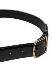 Dolce & Gabbana Black Patent Leather Gold Metal Buckle Belt Dolce & Gabbana
