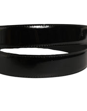 Dolce & Gabbana Black Patent Leather Gold Metal Buckle Belt Dolce & Gabbana