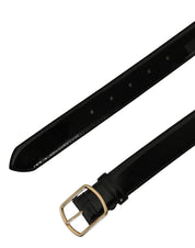 Dolce & Gabbana Black Patent Leather Gold Metal Buckle Belt Dolce & Gabbana