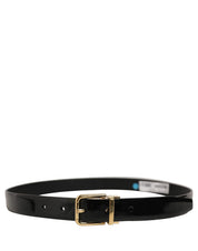 Dolce & Gabbana Black Classic Leather Gold Tone Buckle Belt Dolce & Gabbana