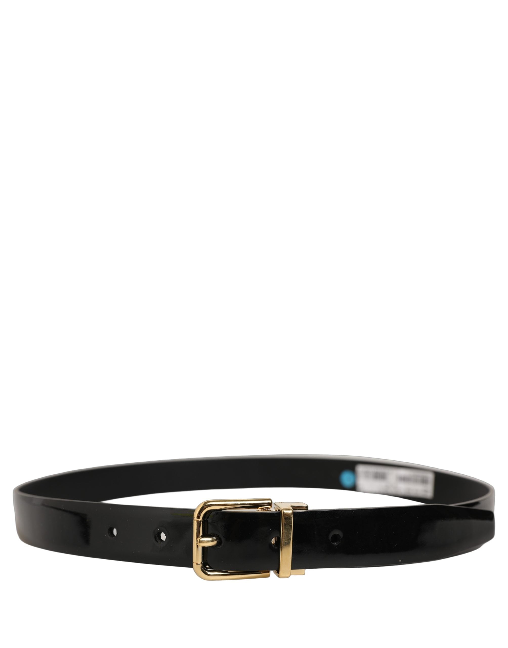 Dolce & Gabbana Black Classic Leather Gold Tone Buckle Belt Dolce & Gabbana