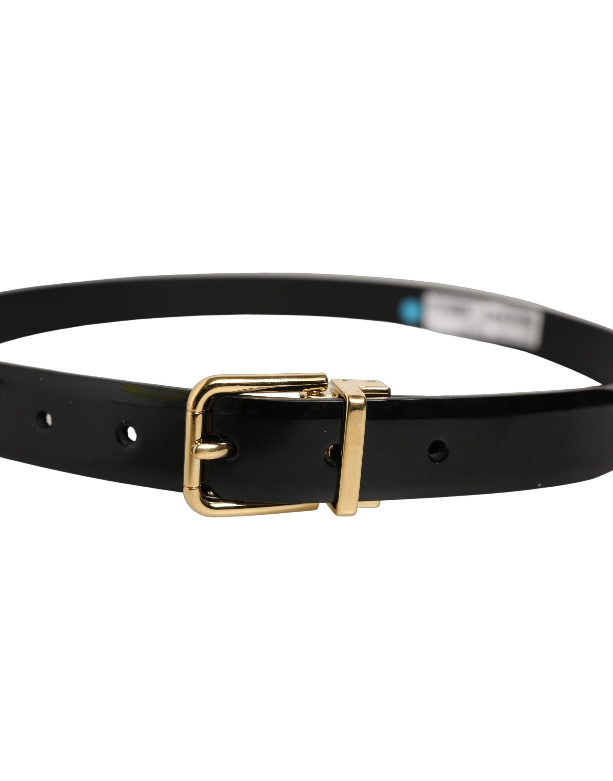 Dolce & Gabbana Black Classic Leather Gold Tone Buckle Belt Dolce & Gabbana