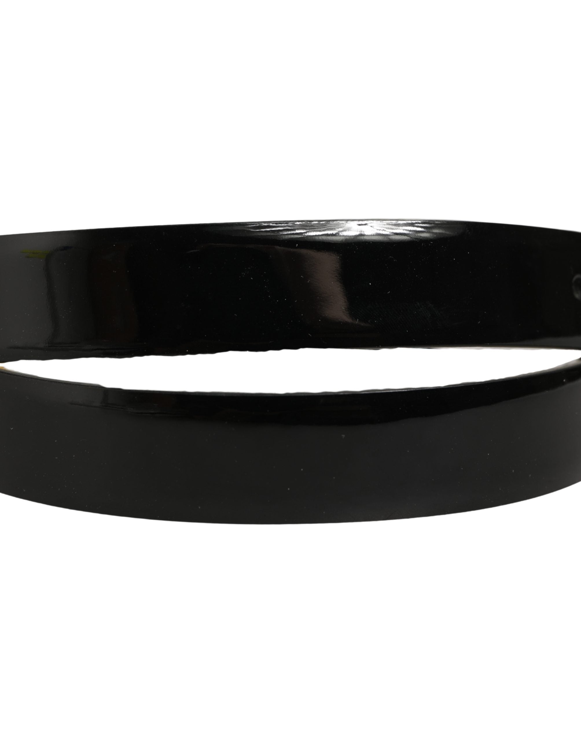 Dolce & Gabbana Black Classic Leather Gold Tone Buckle Belt Dolce & Gabbana