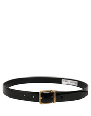 Dolce & Gabbana Black Classic Leather Gold Tone Buckle Belt Dolce & Gabbana